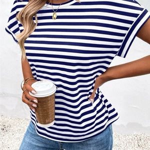 Stripped Blue and White Tee
